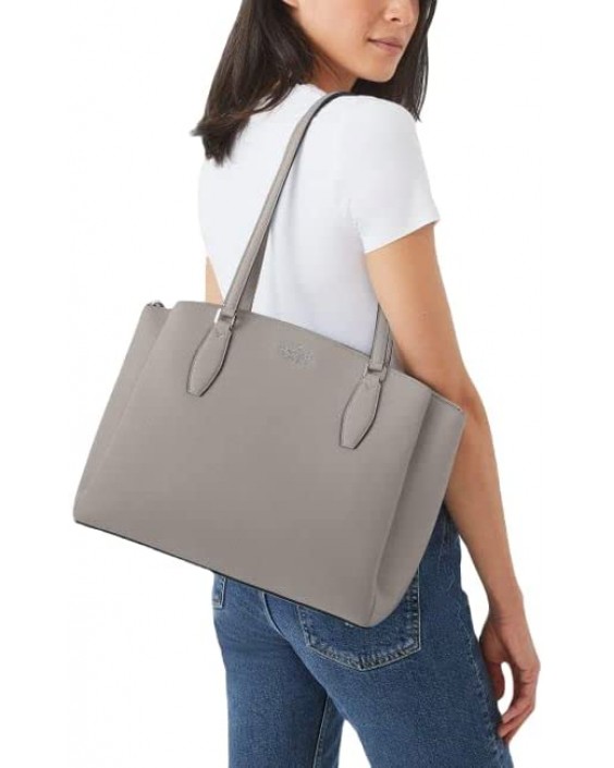 Kabelka KATE SPADE MONET LARGE TRIPLE COMPARTMENT TOTE NIMBUS GREY Kožená