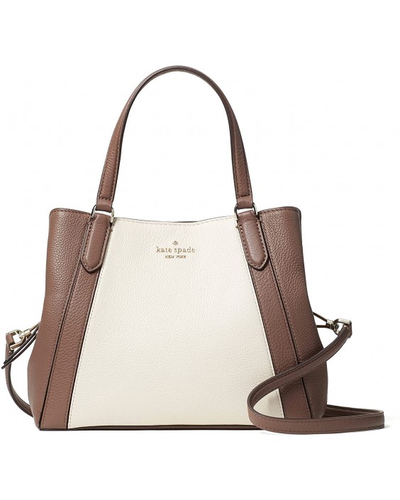 Kabelka Kate Spade New York Jackson Medium Triple compartment Satchel Kožená Neutral Multi