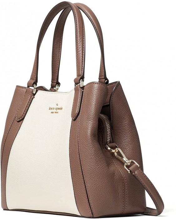 Kabelka Kate Spade New York Jackson Medium Triple compartment Satchel Kožená Neutral Multi