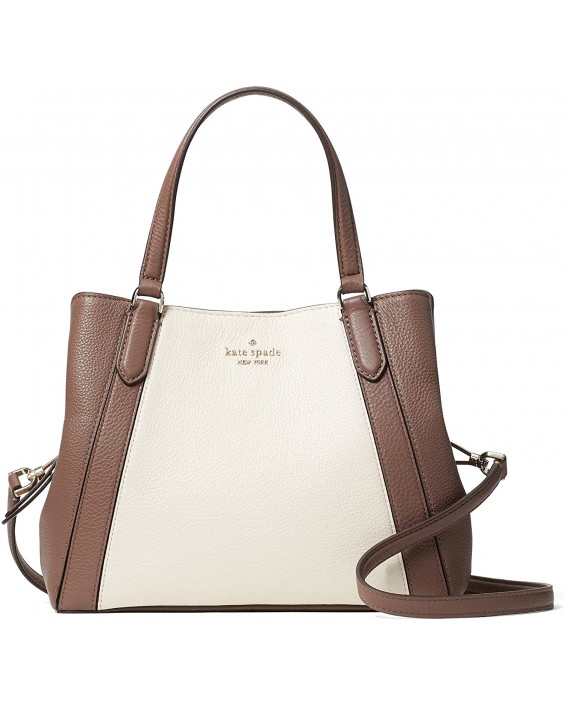 Kabelka Kate Spade New York Jackson Medium Triple compartment Satchel Kožená Neutral Multi