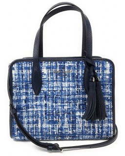 Kabelka Kate Spade New York Rowe Tweed Small Top Zip Satchel in Blue Multi