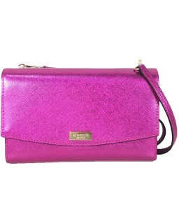 Kabelka Kate Spade Laurel Way Winni Metallic Kožená Clutch Crossbody, Baja Rose