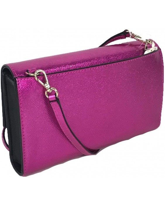 Kabelka Kate Spade Laurel Way Winni Metallic Kožená Clutch Crossbody, Baja Rose