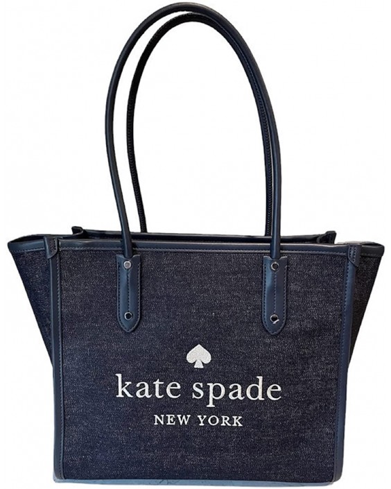 Kabelka Kate Spade Ella Large Blue Multi Denim Fabric White Logo Tote