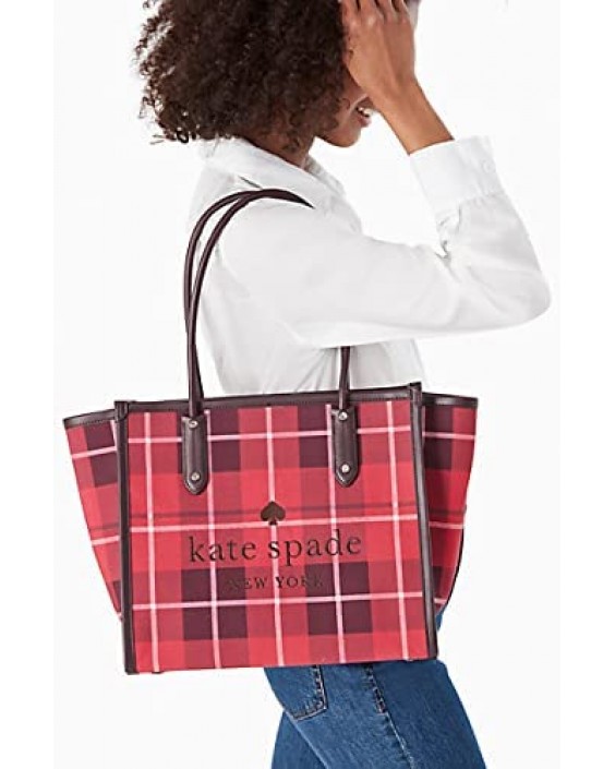 Kabelka Kate Spade New York Ella Plaid Tote Large Bright Rose Multi