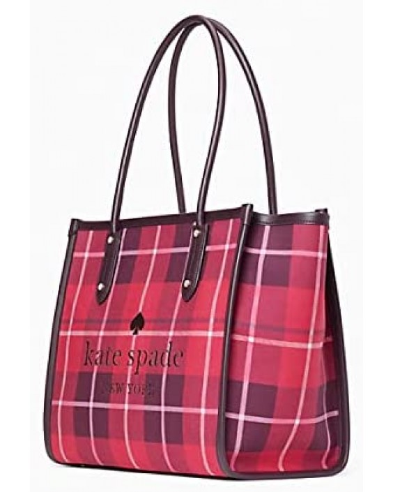 Kabelka Kate Spade New York Ella Plaid Tote Large Bright Rose Multi