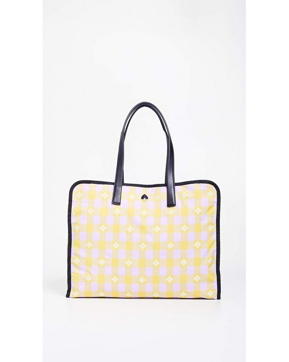 Kabelka Kate Spade New York Morley XL Tote, Frozen Lilac/Chartreuse, Yellow, Plaid, One Size