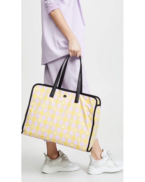 Kabelka Kate Spade New York Morley XL Tote, Frozen Lilac/Chartreuse, Yellow, Plaid, One Size