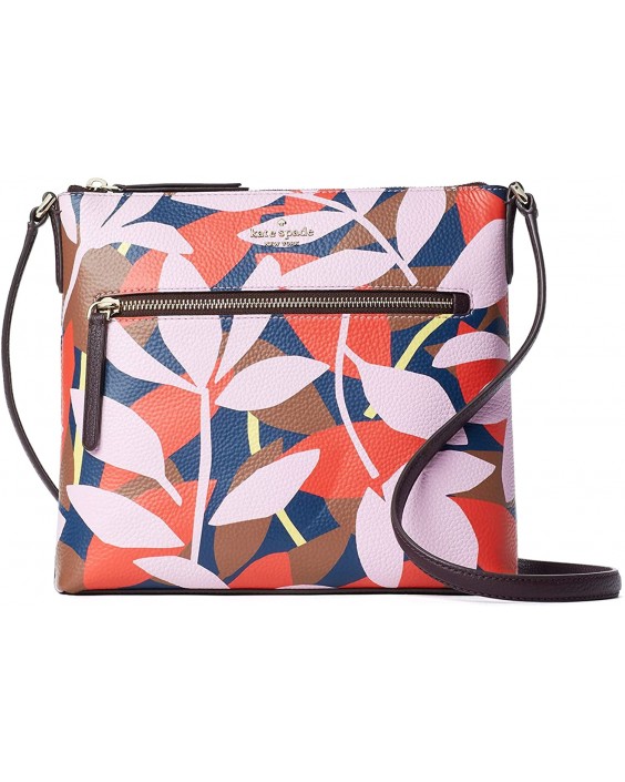 Kabelka Kate Spade Jackson Tropical Toss Top Zip Crossbody Kožená Crossbody Purse, PINK MULTI