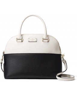 Kabelka Kate Spade Grove Street Carli Kožená Crossbody Purse Satchel, Black Cement