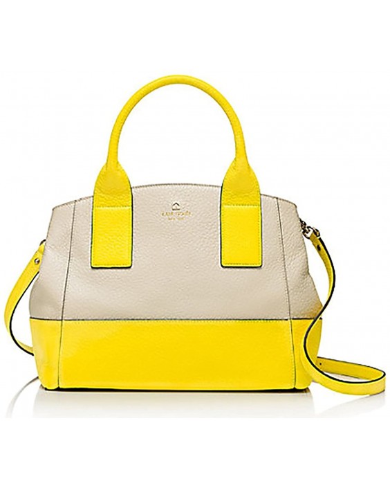 Kabelka Kate Spade Southport Avenue Two-Tone Kožená Sloan Satchel, Seed Pearl/Yellow