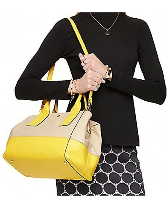 Kabelka Kate Spade Southport Avenue Two-Tone Kožená Sloan Satchel, Seed Pearl/Yellow