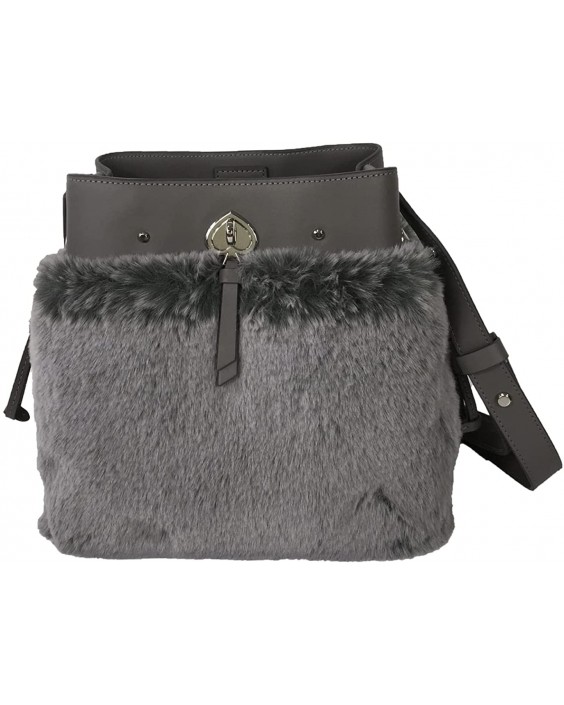 Kabelka Kate Spade Faux Fur Marti Drawstring Bucket Convertible Crossbody, Grey Cat