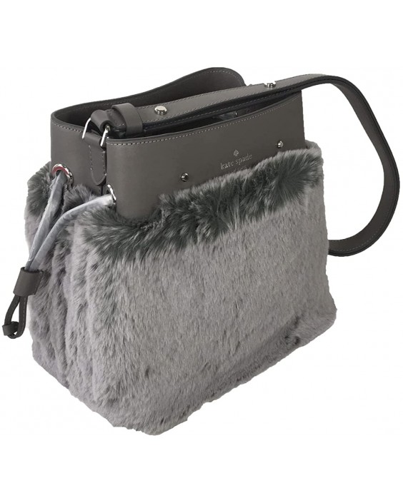 Kabelka Kate Spade Faux Fur Marti Drawstring Bucket Convertible Crossbody, Grey Cat