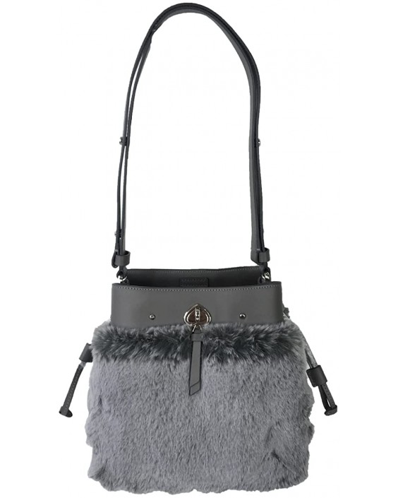 Kabelka Kate Spade Faux Fur Marti Drawstring Bucket Convertible Crossbody, Grey Cat