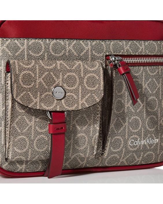 Kabelka Calvin Klein Rossa Smooth Novelty Organizational Top Zip Crossbody