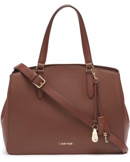 Kabelka Calvin Klein Lock Daytona Kožená Statement Satchel