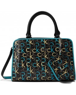 Kabelka Calvin Klein Margot Signature Satchel Black Multi One Size