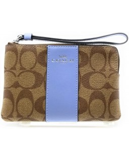 Kabelka Coach Corner Zip Wristlet In Signature Canvas