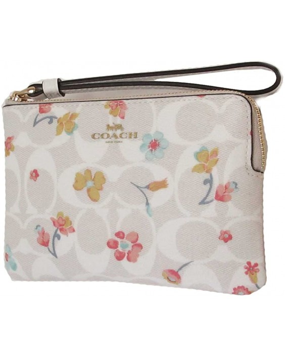 Kabelka Coach Corner Zip Wristlet In Signature Coated Canvas With Mystical Floral Print Style No. C8702