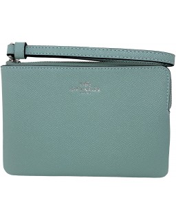 Kabelka Coach Crossgrain Kožená Corner Zip Wristlet Light Teal Style No. 58032