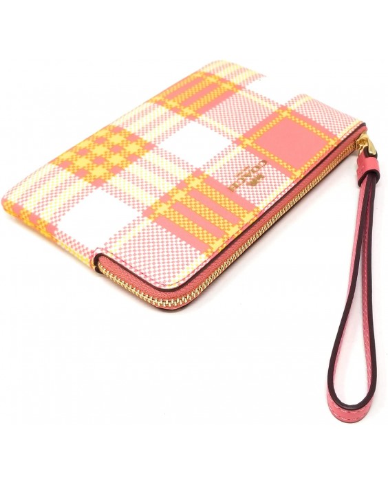 Kabelka Coach Corner Zip Wristlet With Garden Plaid Print