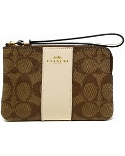 Kabelka Coach Corner Zip Wristlet In Signature Canvas