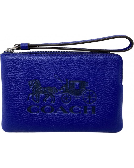 Kabelka Coach Embossed Horse and Carriage Corner Zip Wristlet Sport Blue Style No. C7420