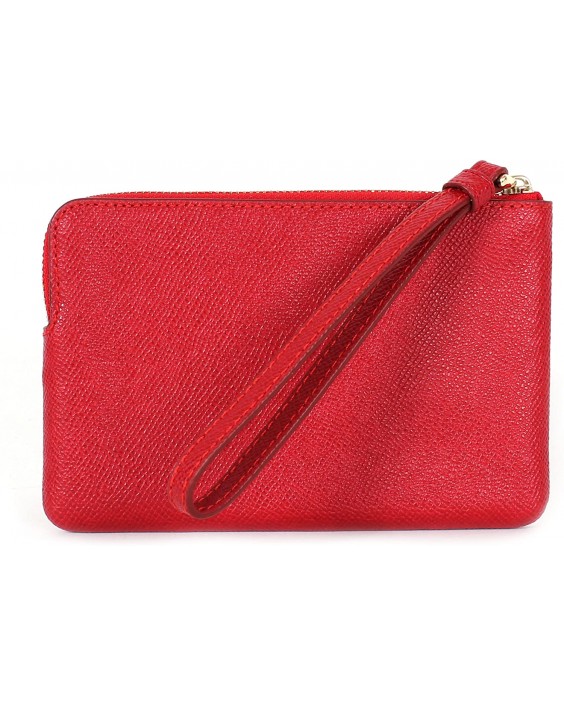 Kabelka Coach Crossgrain Kožená Corner Zip Wristlet True Red