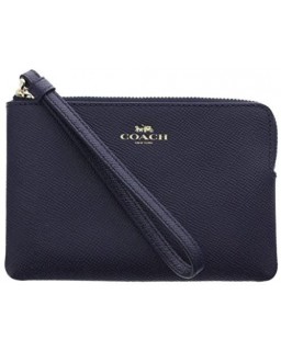 Kabelka Coach Crossgrain Kožená Corner Zip Wristlet, Navy