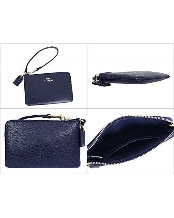 Kabelka Coach Crossgrain Kožená Corner Zip Wristlet, Navy