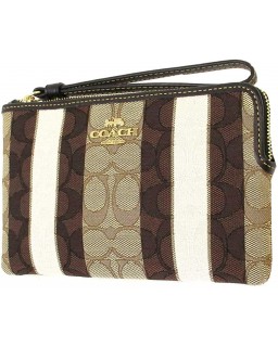 Kabelka Coach Large Corner Zip Wristlet In Signature Jacquard With Stripes Style No. C8753