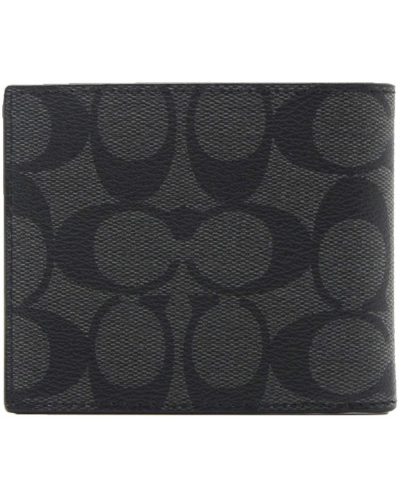 Coach ID Billfold In Signature Canvas Charcoal/Black