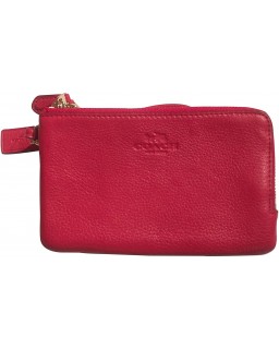 Kabelka Coach Pebbled Kožená Double Corner Zip F66505 true red