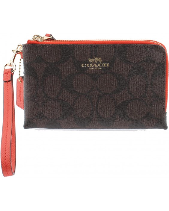 Kabelka COACH DOUBLE CORNER ZIP WRISTLET IN SIGNATURE COATED CANVAS F64131 IMF1U