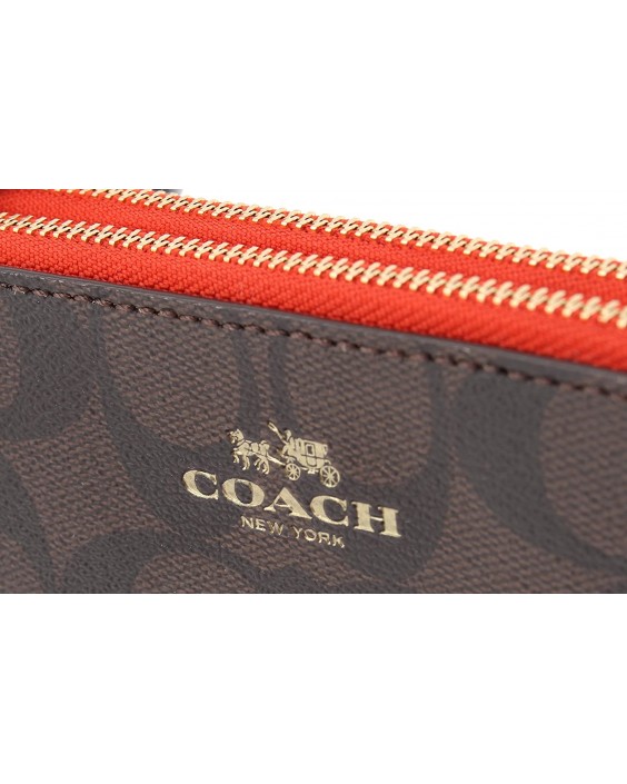 Kabelka COACH DOUBLE CORNER ZIP WRISTLET IN SIGNATURE COATED CANVAS F64131 IMF1U