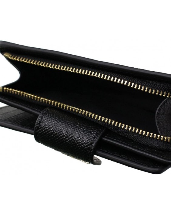 COACH Medium Kožená Corner Zip in Black - Gold, Style No. 6390