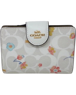 Coach Medium Corner Zip In Signature Canvas With Mystical Floral Print Style No. C8741