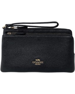 Coach Double Zip Wristlet Style No. C5610 Black