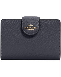 COACH Medium Kožená Corner Zip in Midnight - Style #6390