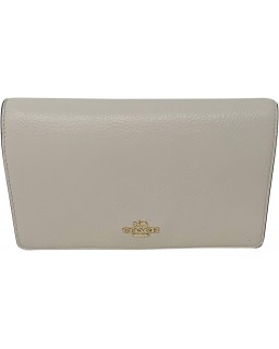 Kabelka Coach Kožená Foldover Crossbody Clutch Chalk