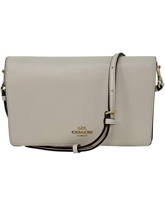 Kabelka Coach Kožená Foldover Crossbody Clutch Chalk