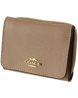 Coach Crossgrain Small Trifold Taupe Style No 37968