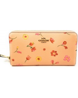 COACH Boxed Long Zip Around With Pink Mystical Floral Print