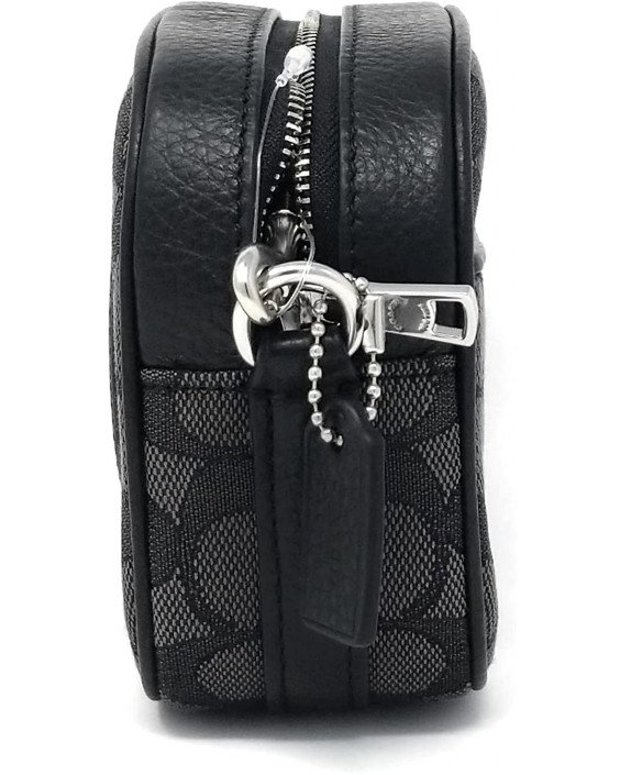 Kabelka Coach Mini Dempsey Camera In Signature Jacquard With Stripe And Coach Patch (Silver/Black Smoke Black Multi)