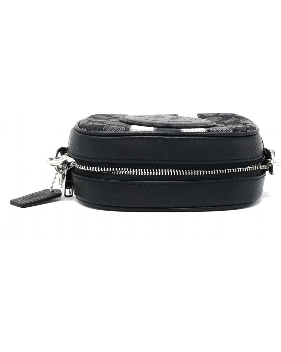 Kabelka Coach Mini Dempsey Camera In Signature Jacquard With Stripe And Coach Patch (Silver/Black Smoke Black Multi)