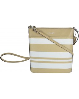 Kabelka Coach Bleecker Striped Coated Canvas North South Swingpack in Tan