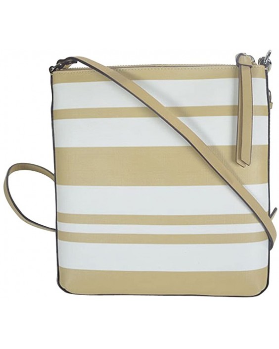 Kabelka Coach Bleecker Striped Coated Canvas North South Swingpack in Tan