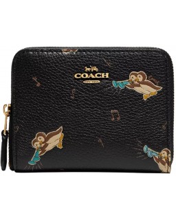 Coach Musical Print Small Zip Around (One Size, Black Multi(20213987))