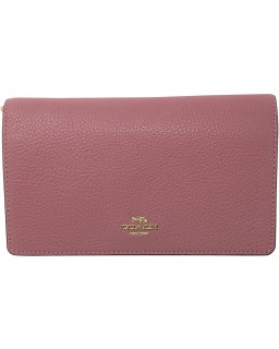 Kabelka Coach Anna Pebbled Kožená Foldover Crossbody Clutch Rose